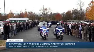 Procession held for Virginia corrections officer killed in inmate attack