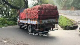 Mass Driving Skill | Trucks + TNSTC Blue Bus in Rainy Ghat U-Turn 🌧️🚛🚍