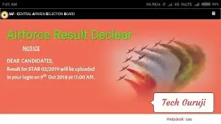 Airforce Ka Result Aa Gya || Airforce Result X And Y Group 2018