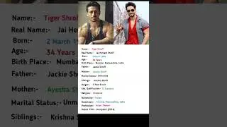 Tiger Shroff Biography #shortvideo