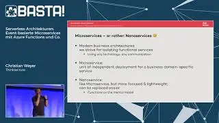 Event-basierte Microservices mit Azure Functions und Co. | Christian Weyer | BASTA! 2018