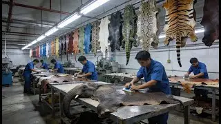 Inside the Leather Polishing Factory &ndash; How Natural Surfaces Gain Luxurious Shine | Full Process