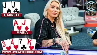 Maria Hoili Goes For It vs Garrett Adelstein ♠ Live at the Bike!