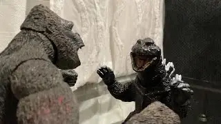 Man in the suit vs King Kong analog horror Stop motion battle 