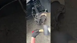 Rusty brakes? Time for some hammer therapy!  🙂&zwj;↕️ #mechanic #repair #bmw #brakes #rust #dirty #diy