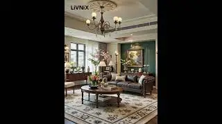 Brown Leather & White Sofas | Wooden Furniture + Flowers | Clean & Bright Home by LiVNiX