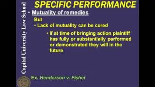 Remedies Video Lecture 8 - Specific Performance