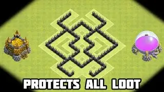 Clash of Clans TH5 DEFENSE STRATEGY BEST CoC Town Hall 5 FARMING Layout (Anti Giant Healer) 2015