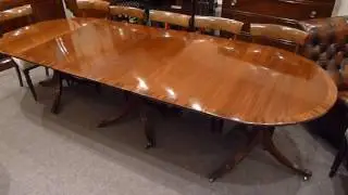Mahogany 3 pillar Regency style dining table