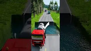Tanker trucks vs massive water pit #11 #beamngdrive #oddlysatisfying #satisfying