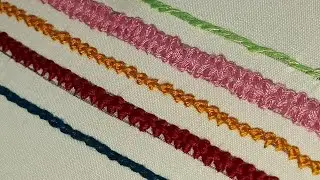 Beautiful Basic hand embroidery stitches |  Five basic border hand Embroidery ideas | cross stitch
