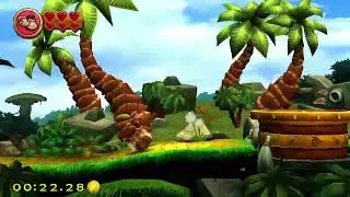 donkey kong country returns hd turbo mode level 1-1 gold medal *first on youtube*