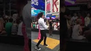 DRAG QUEEN IN TIMES SQUARE NYC ~ COCA COLA CONDOM? SAXOPHONE