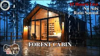 NO ADS Fall Asleep Faster to Cozy Cabin Rain | Sleep, Study, Relax. #sleepaid #rainsound 12Hrs Live