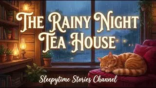 Rainy Night Tea House Sleep Story | Cozy Cat & Gentle Rain