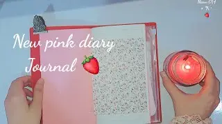 New pink Journal Diary _ Strawberry scent 🍓#asmr #collage #journalin #vintage