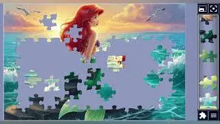 Ariel's Sunset Perch🧜&zwj;♀️🪨🌊🌅✨️🪄//jigsaw puzzles🧩//jigsaw puzzles journey🧩//puzzles Art🧩//