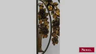 Antique Pair of French Art Deco wrought iron and gilt trimme
