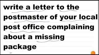 complaining letter to postmaster about a missing package | leteer format