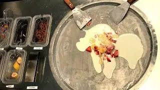 Ice Cream Rolls | Strawberry, Banana & Pineapple / Fried Thailand Ice Cream rolled by Freeze Cream