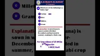 10th Geography Part 1 MCQs Test Your GS in 30 seconds/S. Kumar's Academy for class 10th Math, Sc. GK
