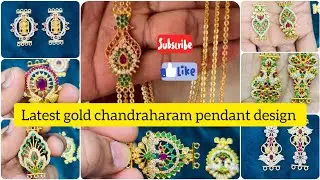 Latest gold chandraharam pendant design with weight and price llchandraharam pendants llchandraharam