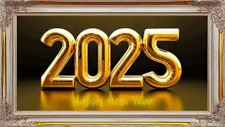 Happy New Year 2025 Chillout Song | Framed Art Screensaver Music | Golden Frame Art TV