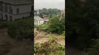 Flood after the rainfall at Jal Binayak,Chobhar,Kathmandu.