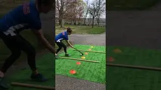 Field Hockey at home practice - pulls side ways lift 3x