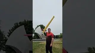 World's Largest Axe Frisbee Self-Caught Flight #frisbee #discgolf #stunt #frisbeesport #trickshots