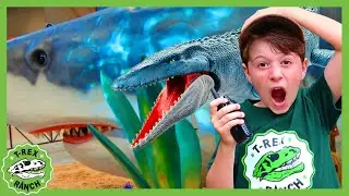 GIANT Sharks, Snakes, and Dinosaurs! Jurassic Adventure!  | T-Rex Ranch Dinosaur Videos for Kids