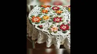 Nice tablecloth model knitted with wool (share ideas) #crochet #knitted #tablecloth #shorts #viral