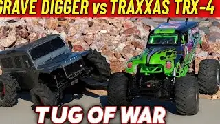 TRAXXAS MEGA TRX-4 vs Axial SMT10 Grave Digger | Epic RC Tug of War Showdown!