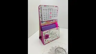 Desk Top//Calendar//Post it//Note//Holder//Delightful Floral //DSP//Stampin' Up!//Easter Lilies