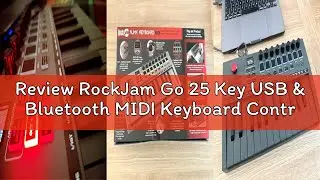 Review RockJam Go 25 Key USB & Bluetooth MIDI Keyboard Controller with 8 Backlit Drum Pads, 8 Knobs