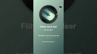 F&uuml;hle mich leer &ndash; Trauriges Lied &uuml;ber Herzschmerz & Einsamkeit 💔