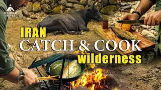 Cooking Trout on a Campfire and eating delicious food in Iran&rsquo;s Wild 🐟🔥 | Walk &bull; Fire &bull; Feast _