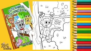 Monkey Coloring Video : Cute Animal Coloring Book for Kids