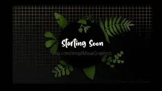 Twitch Starting Soon - Gold Black and Green Plants Overlay