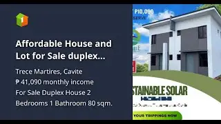 Affordable House and Lot for Sale duplex homes with solar power in Trece Martires:Pag-IBIG Financing