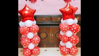 طريقة عمل عمود البلالين/ How to make a balloon column/تزين بالبلونات