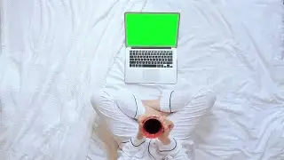 Morning Coffee At Laptop Stock Video