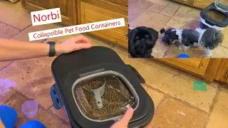 Norbi Collapsible Pet Food Containers, airtight and locks! #pets #petfoods #dogbowl