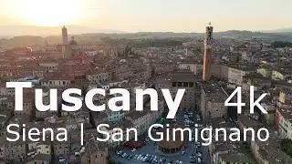 Tuscany: Siena | San Gimignano | Colle Val d'Elsa panoramic cinematic drone view