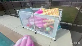 Pool Storage Bin XXL Extra Large Swimming Pool Float Storage Bin Review  Clean Pool Area  Orangized!
