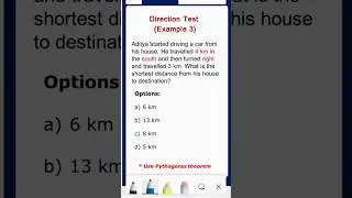 Direction Test Example 3 || Reasoning Tricks #youtubeshorts #shorts #directiontest