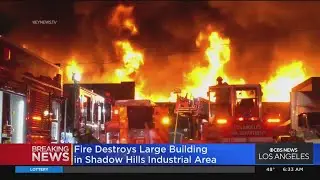 Firefighters battle stubborn industrial fire in Shadow Hills