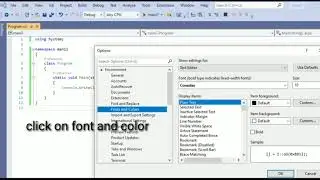 How to increase the font size in Visual studio 2019 