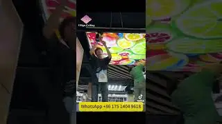 Stretch ceiling UVprinting suspended membrane Mirror film.interior design.LED ModuleFabric Light box