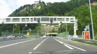 Pfändertunnel A14 Durchfahrt nach Eröffnung 2 Röhre AUTOBAHN Tunnel